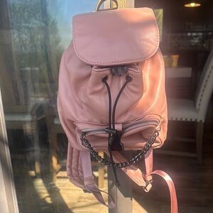 Pink/light orange Leather Backpack